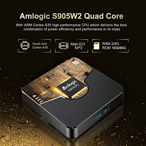 Android 11.0 TV Box,X98 Plus Amlogic S905W2 Quad Core X96Q Pro Upgraded RAM 4GB ROM 32GB Dual WiFi 2.4G/5.8G BT4.2 4K 6K AV1 Home Smart Media Player Set top Box