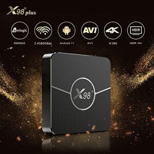 Android 11.0 TV Box,X98 Plus Amlogic S905W2 Quad Core X96Q Pro Upgraded RAM 4GB ROM 32GB Dual WiFi 2.4G/5.8G BT4.2 4K 6K AV1 Home Smart Media Player Set top Box