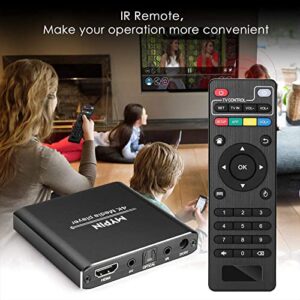 4K Media Player with AV Cable, Digital MP4 Player for 8TB HDD/USB Drive/TF Card/H.265 MP4 PPT MKV AVI Support HDMI/AV/Optical Out and USB Mouse/Keyboard-HDMI up to 7.1 Surround Sound