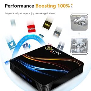 Android TV Box 11.0, 4GB RAM 32GB ROM RK3318 Quad Core 64bit Android Box Supports 2.4G+5G Dual WiFi Bluetooth 4.0 USB 3.0 Ultral 3D 4K Smart TV Box