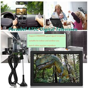 14Inch Portabel ATSC Digital Television 1080P HD HDMI Video Player Support USB Port,SD/MMC Card,U Disk,MKV, MOV, AVI, WMV, MP4, FLV, MPEG1-4, RMVB, 1080P Video MP3 for Outdoor, Home, Car,Bathroom