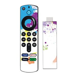 mightyskins skin compatible with amazon fire tv stick 4k max – splash of color | protective, durable, and unique vinyl decal wrap cover | easy to apply, remove, and change styles | made in the usa