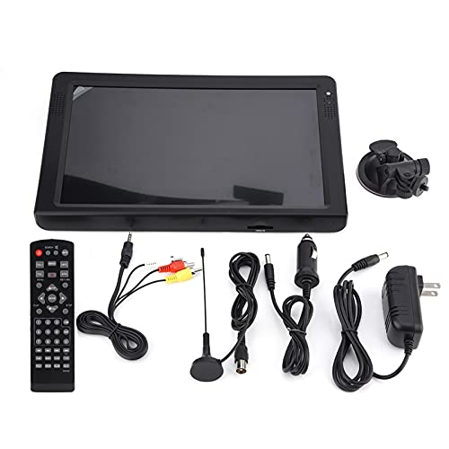 Cuifati Portable Digital Television with Suction Mount High Sensitivity Tuner Support 1080P Video, MKV, MOV, AVI, WMV, MP4, FLV, MPEG1-4, RMVB Video Format and MP3(12 inches)