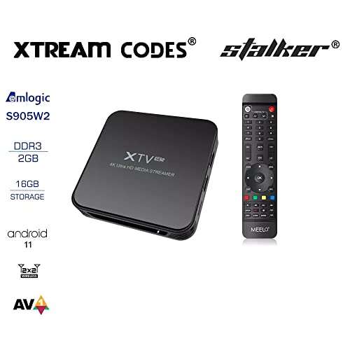 MEELO + XTV SE2 Android 11 Set top Box, 2GB/16GB, 2X WiFi, Full 4K Ultra HD, Stalker, STB Media, MyTVOnline, Clean Memory