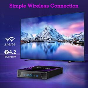 Android TV Box 11.0, TX8 PRO Android TV Box 4GB RAM 64GB ROM, Android Box with Amlogic S905W2 Quad Core 64 Bits, AV1 6K/4K 3D USB 3.0 BT 4.2 TV Box