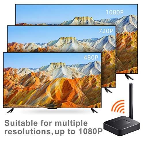 Wireless HDMI Display Adapter,HDMI Wireless Transmission,Ultra HD Adapter Streaming Video【One-Click to Connect】 Wireless Presentation Facility Compatible for Android,iOS,Windows and MacOS