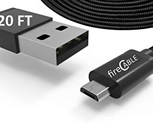 fireCable Super Long (20') Streaming Stick USB Cable, Replacement Adapter for Streaming TV Sticks (Eliminates Extension Cords)