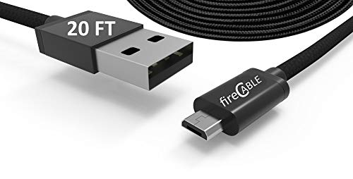 fireCable Super Long (20') Streaming Stick USB Cable, Replacement Adapter for Streaming TV Sticks (Eliminates Extension Cords)