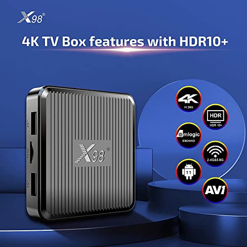 Android 11.0 TV Box,X98Q Amlogic S905W2 Quad Core X96Q Upgraded RAM 2GB ROM 16GB Dual WiFi 2.4G/5.8G 4K 6K AV1 Home Smart Media Player Android TV Box Set top Box