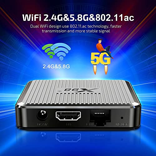 Android 11.0 TV Box,X98Q Amlogic S905W2 Quad Core X96Q Upgraded RAM 2GB ROM 16GB Dual WiFi 2.4G/5.8G 4K 6K AV1 Home Smart Media Player Android TV Box Set top Box