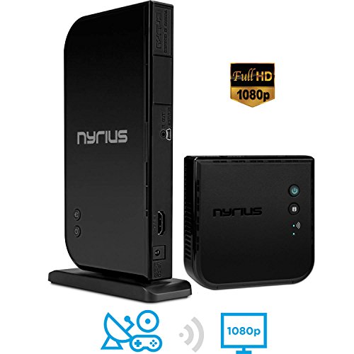 Nyrius Aries Home HDMI Digital Wireless Transmitter & Receiver for HD 1080p Video Streaming with IR Remote Extender (NAVS500) - Pack of 2