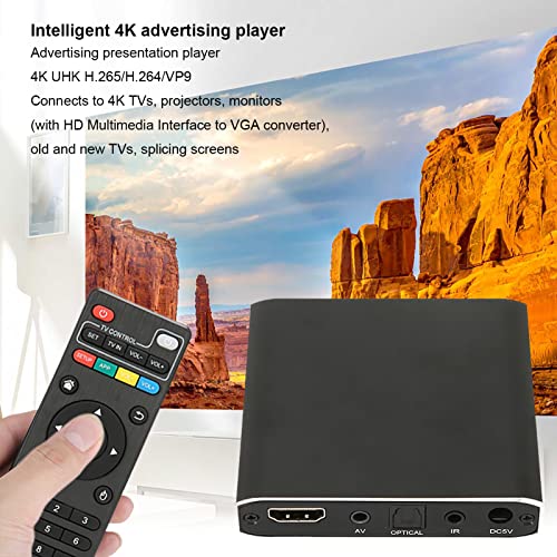 HD Multimedia Interface Media Player, Infrared Remote Control Mini JEDXMP029 Digital Media for Monitor (US Plug)