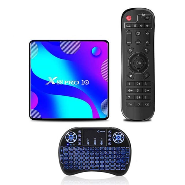 Android TV Box Android 11,4GB 128GB RK3318 4K TV Box,2.4G 5.8G WiFi Bluetooth 4.1 with Wireless Keyboard,4K Video TV Box (4GB 128GB)