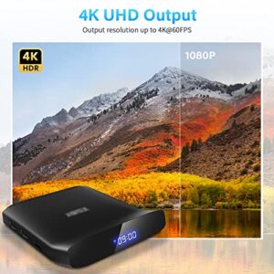 KRGEMS Android 11.0 TV Box,Streaming Media Player,Cortex-A35,4G+64G,with Digital Display,Support 2.4GHz/5GHz WiFi,10/100M LAN,4K@60fps,Bluetooth 5.0