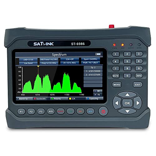 SATLINK ST-6986 Satellite TV Receiver DVB-S/S2/T/T2/C Combo Meter MPEG-4 HD H.265 (10bits) Spectrum Spectrum Analyzer Digital Satellite Finder Meter