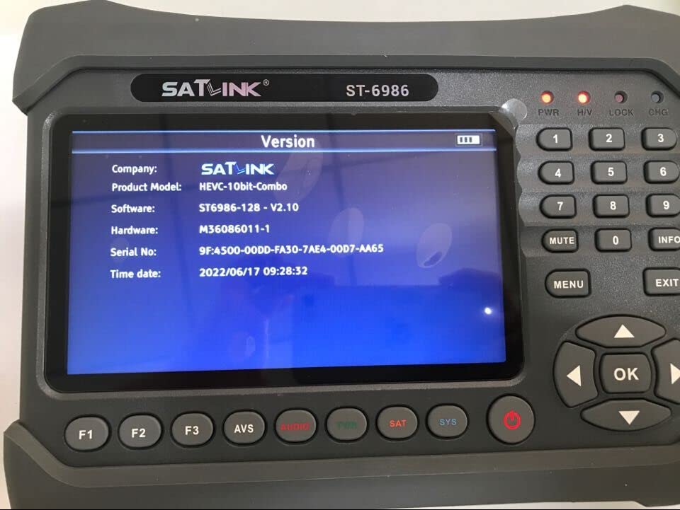 SATLINK ST-6986 Satellite TV Receiver DVB-S/S2/T/T2/C Combo Meter MPEG-4 HD H.265 (10bits) Spectrum Spectrum Analyzer Digital Satellite Finder Meter