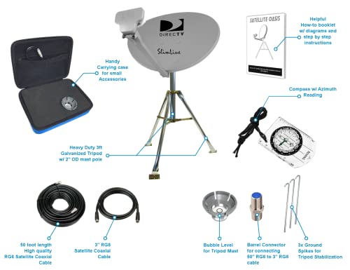 DIRECTV Swim Mobile RV Portable Satellite Dish Tripod Kit SWM SL3S