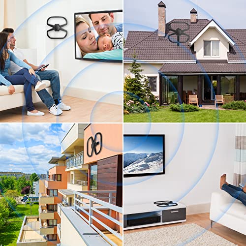 TV Antenna-Digital Antenna for Smart TV and All Older TVs- 4K 8K 1080P Digital TV Antenna Indoor Outdoor 550+ Miles Long Range HDTV Antenna Support 2 TV-30FT Coax HDTV Cable 360° Signal Reception