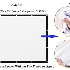 Mdbebbron 120 inch Projection Screen 16:9 Foldable Anti-Crease Portable Projector Movies Screens for Home Theater Outdoor Indoor Support Double Sided Projection