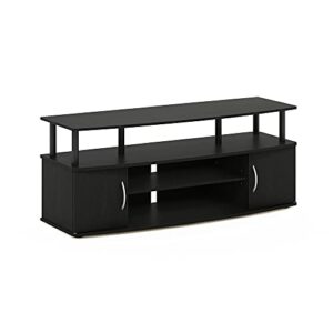 furinno jaya large entertainment stand for tv up to 55 inch, blackwood