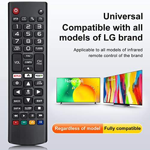 【Pack of 2】 Universal Remote Control for LG TV Remote,Compatible with All Models for LG Brand,TV Remote with Netflix Prime Video Shortcut Buttons