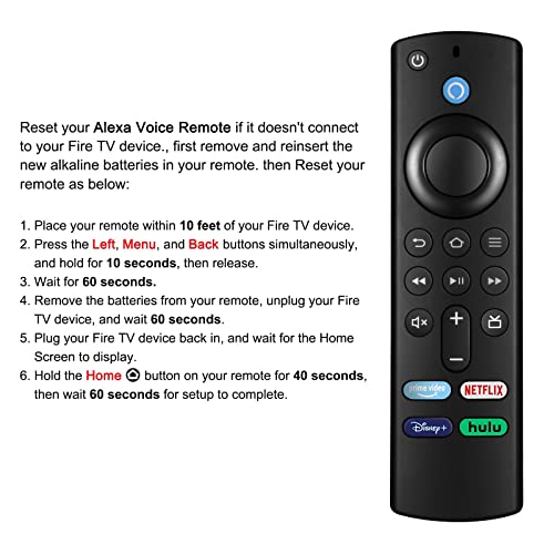 Replacement New Voice Remote (3rd GEN) Compatible Fire TV Stick (2nd Gen, 3rd Gen, Lite, 4K) Fire TV Cube (1st Gen and Later) and Fire TV (3rd Gen)
