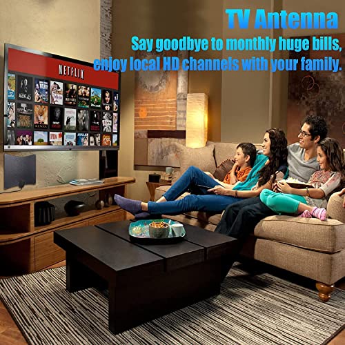 2023 Upgraded TV Antenna for smart tv- 420 Miles Range Digital Indoor antenna- Powerful Amplifier Support 8K 4K 1080p All TV's VHF UHF Outdoor Signal Booster 360°Signal Reception- 18ft Coax HDTV Cable