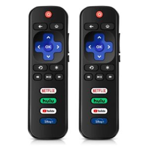 (pack of 2) replaced remote control for tcl roku tv/hisense roku/onn roku/sharp roku/element roku westinghouse roku/philips roku/jvc roku/insignia roku/rca roku series smart tvs
