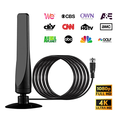 ANTIER Amplified Digital TV Antenna 430 Miles Range HDTV - Support 4K 8K 1080p Fire tv Stick and All Older TV's - Smart Switch Amplifier Indoor Signal Booster - 14 ft Coax Cable