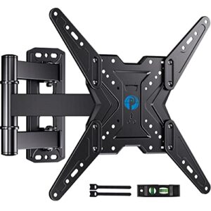 pipishell tv wall mount for most 26-60 inch tvs, full motion tv mount with swivel, tilt, extension, single stud articulating tv wall mount bracket, holds up to 77 lbs, max vesa 400x400mm, pimf11
