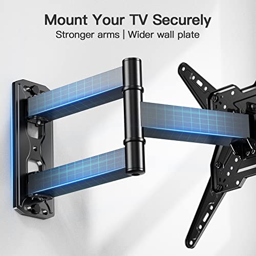 Pipishell TV Wall Mount for Most 26-60 inch TVs, Full Motion TV Mount with Swivel, Tilt, Extension, Single Stud Articulating TV Wall Mount Bracket, Holds up to 77 lbs, Max VESA 400x400mm, PIMF11