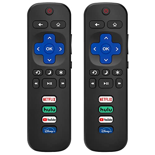 (Pack of 2) Replaced Remote Control Only for Roku TV, Compatible for TCL Roku/Hisense Roku/Onn Roku/Sharp Roku/Element Roku/Westinghouse Roku/Philips Roku Series Smart TVs (Not for Roku Stick and Box)