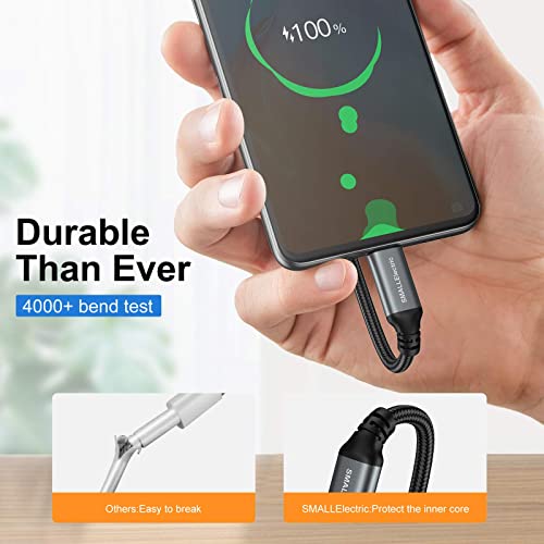 USB Type-C Cable 5pack 6ft Fast Charging 3A Quick Charger Cord, Type C to A Cable 6 Foot Compatible Samsung Galaxy S10 S9 S8 Plus, Braided Fast Charging Cable for Note 10 9 8, LG V50 V40 G8 G7(Grey)