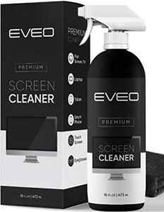 screen cleaner spray (16oz) – large screen cleaner bottle – tv screen cleaner, computer screen cleaner, for laptop, phone, ipad – computer cleaning kit electronic cleaner – microfiber cloth wipes