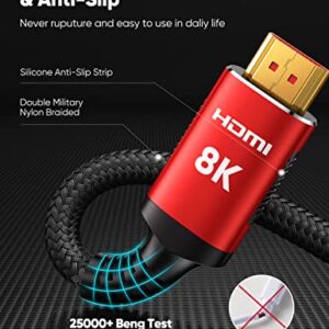 Snowkids 8K HDMI Cable 2.1 10FT 2-Pack, 48Gbps Ultra High Speed HDMI Braided Cord (8K@60Hz 7680x4320, 4K@120Hz) HDCP 2.2&2.3, eARC,HDR10, Dynamic HDR, Compatible with Roku TV/HDTV/PS5/Blu-ray