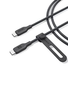 anker 543 usb c to usb c cable (140w, 6ft), usb 2.0 bio-nylon charging cable for macbook pro 2020, ipad pro 2020, ipad air 4, samsung galaxy s22, and more (phantom black)