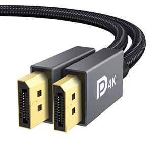 vesa certified displayport cable, ivanky 6.6ft dp cable 1.2,[4k@60hz, 2k@165hz, 2k@144hz], gold-plated braided high speed display port cable 144hz, for gaming monitor, graphics card, tv, pc, laptop
