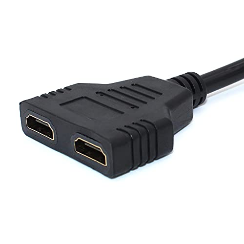 HDMI Splitter Adapter Cable - HDMI Splitter 1 in 2 Out HDMI Male to Dual HDMI Female 1 to 2 Way for HDMI HD, LED, LCD, TV, Support Two The Same TVs at The Same Time