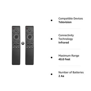 【Pack of 2】 New Universal Remote Control for All Samsung TVs,Compatible with Samsung Frame Crystal UHD Neo QLED OLED 4K 8K Smart TVs with Netflix, Prime Video, hulu