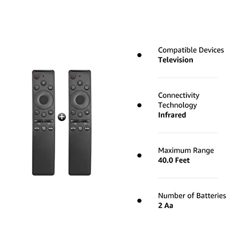 【Pack of 2】 New Universal Remote Control for All Samsung TVs,Compatible with Samsung Frame Crystal UHD Neo QLED OLED 4K 8K Smart TVs with Netflix, Prime Video, hulu