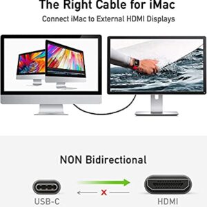 uni USB C to HDMI Cable for Home Office 6ft (4K@60Hz), USB Type C to HDMI Cable, Thunderbolt 4/3 Compatible with MacBook Pro 2021/2020, MacBook Air,iPad Pro 2021, Surface Book 2, Galaxy S22 and More