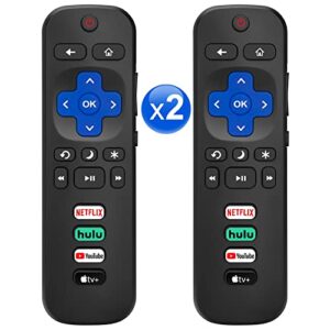 【pack of 2】 rc280 remote control for roku tvs,compatible for tcl roku/hisense roku/onn roku/sharp roku/element roku/westinghouse roku/philips roku/insignia roku/jvc roku/rca roku smart tvs