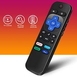 2 PCS Replaced Remote Control for Roku TV,Compatible for TCL Roku/Hisense Roku/Sharp Roku/Onn Roku/Insignia Roku ect,with Netflix Disney+/Hulu/Prime Video Buttons【Not for Roku Stick and Box】