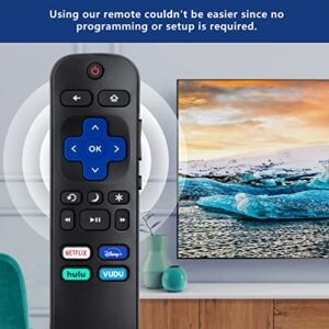 Remote Control Compatible for Hisense-TCL-Onn-Sharp-Roku TV Remote Replacement, with Buttons for Netflix, Disney, Hulu, VUDU