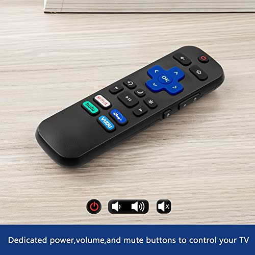 Remote Control Compatible for Hisense-TCL-Onn-Sharp-Roku TV Remote Replacement, with Buttons for Netflix, Disney, Hulu, VUDU