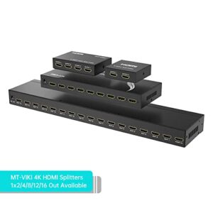 HDMI Splitter 1 in 4 Out, MT-ViKI 1x4 Power HDMI Splitter 4 Ports w/AC Adapter, 4Kx2K@30Hz 3D Full HD Distributor for PS4 Fire Stick HDTV