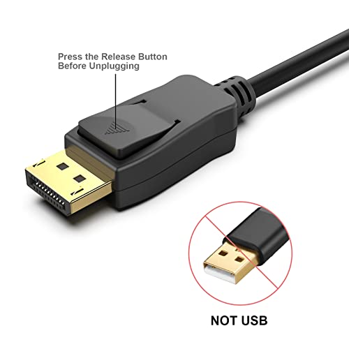 BENFEI DisplayPort to DisplayPort 6 Feet Cable, DP to DP Male to Male Cable Gold-Plated Cord, Supports 4K@60Hz, 2K@144Hz Compatible for Lenovo, Dell, HP, ASUS and More