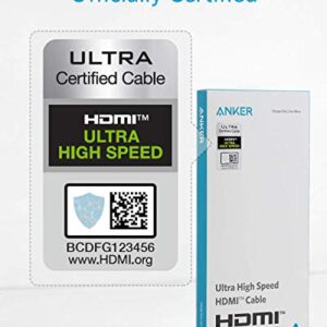 Anker 8K@60Hz HDMI Cable, Ultra High Speed 4K@120Hz 48Gbps 6.6 ft Ultra HD HDMI to HDMI Cord, Support Dynamic HDR, eARC, Dolby Atmos, Compatible with PlayStation 5, Xbox Series X, Samsung TVs and More