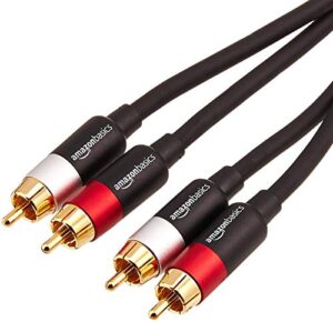 amazon basics 2-male to 2-male rca audio stereo subwoofer cable – 4 feet