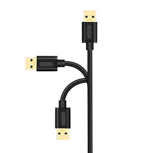 Jelly Tang USB 3.0 A to A Male Cable 3Ft,USB to USB Cable USB Male to Male Cable USB Cord with Gold-Plated Connector for Hard Drive Enclosures, DVD Player, Laptop Cooler (3Ft/1M)